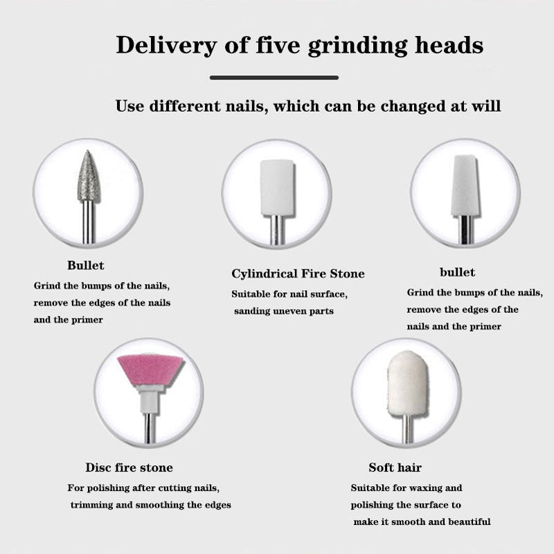 Salon Nails Kit Electronic Nail File and Full Manicure and Pedicure Tool Electric Nail Polishing