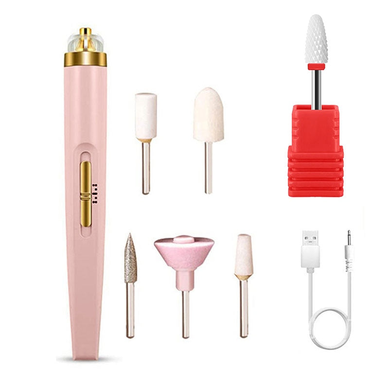 Salon Nails Kit Electronic Nail File and Full Manicure and Pedicure Tool Electric Nail Polishing