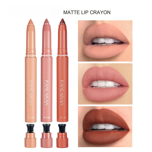 12 Color Rotating Sharpenable Matte Lipstick Pencils